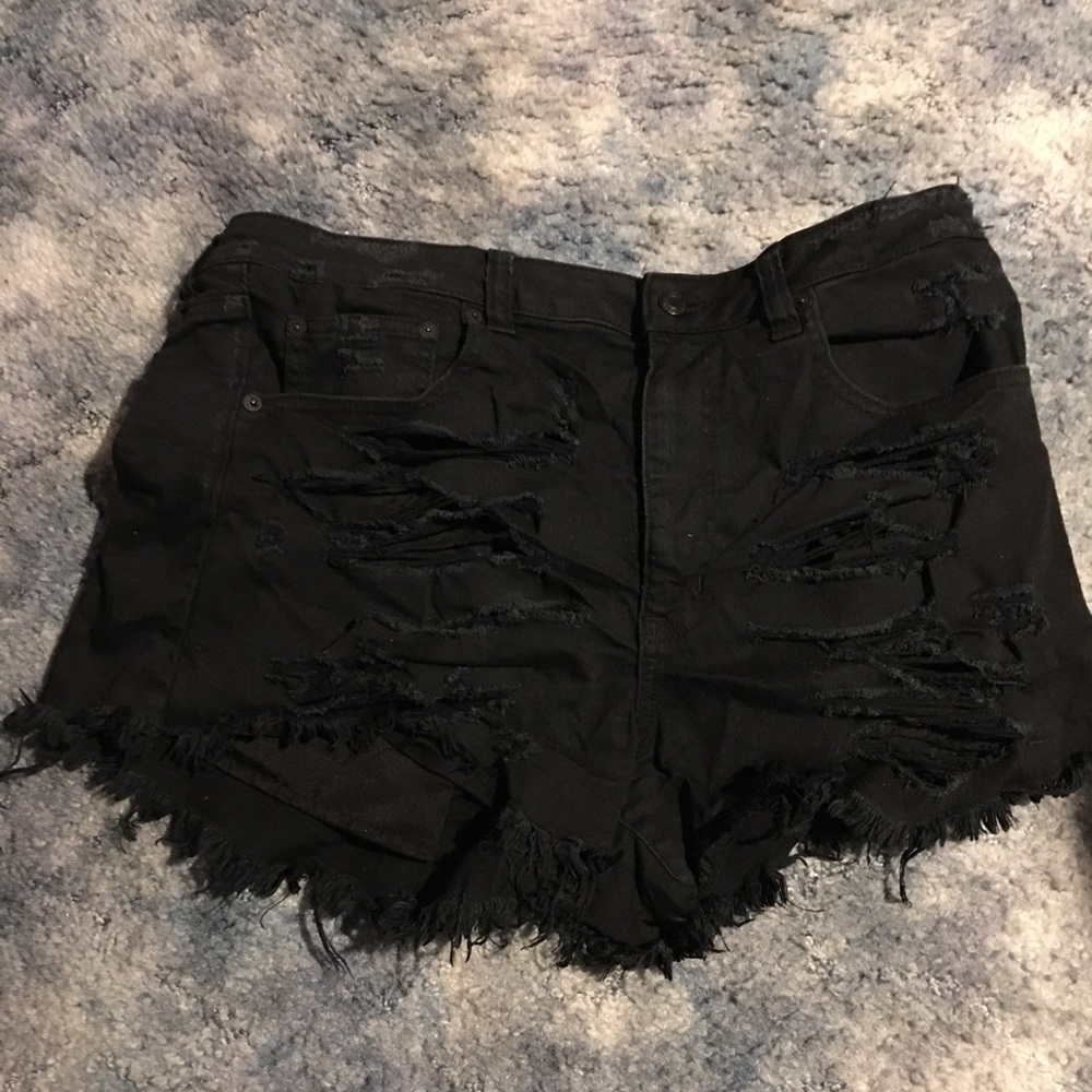 Distress black American eagle 🦅 Jean Shorts